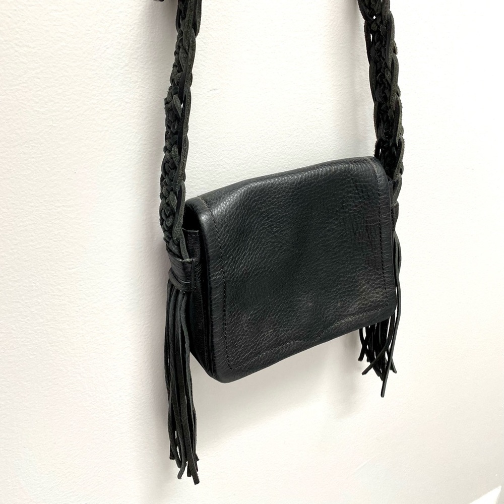 Rebecca Minkoff Black Leather Fringe Crossbody